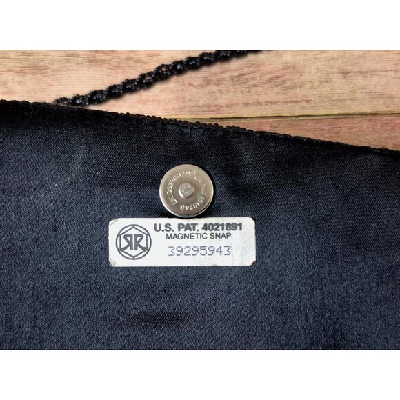 La Regale Vintage Evening Bag Black Rhinestone Beaded Clutch Purse Prom Formal - Picture 10 of 12